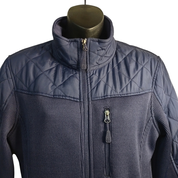 Swiss Tech Jacket Women's Purple Blue Knit ZIP Up Jacket Sz Medium - Picture 3 of 9